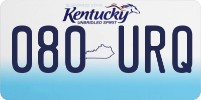 KY license plate 080URQ