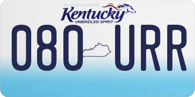 KY license plate 080URR