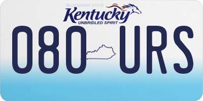 KY license plate 080URS
