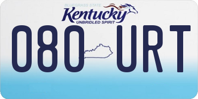 KY license plate 080URT
