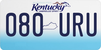 KY license plate 080URU
