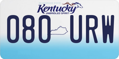 KY license plate 080URW