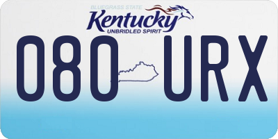 KY license plate 080URX