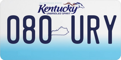 KY license plate 080URY