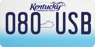 KY license plate 080USB