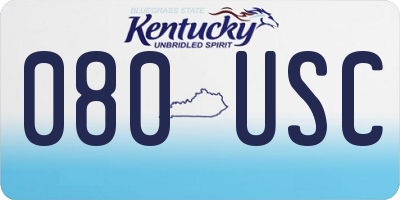 KY license plate 080USC