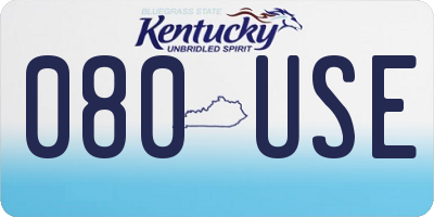 KY license plate 080USE