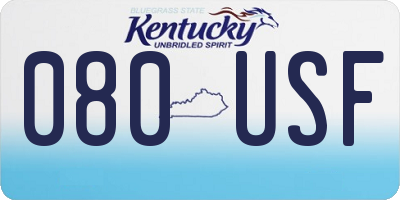 KY license plate 080USF
