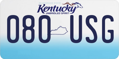 KY license plate 080USG