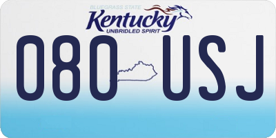 KY license plate 080USJ