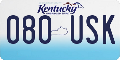 KY license plate 080USK