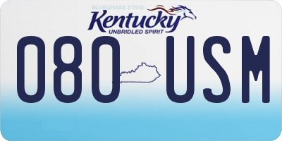 KY license plate 080USM