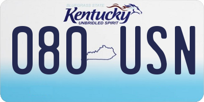 KY license plate 080USN