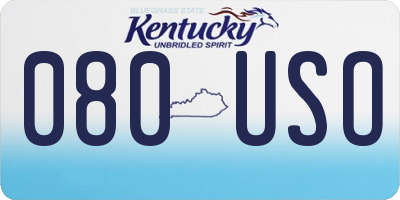 KY license plate 080USO