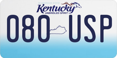 KY license plate 080USP