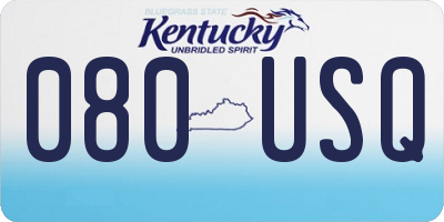 KY license plate 080USQ