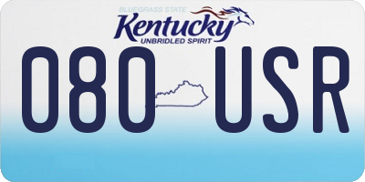 KY license plate 080USR