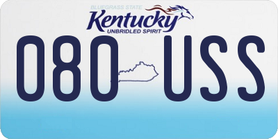 KY license plate 080USS