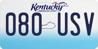 KY license plate 080USV