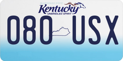 KY license plate 080USX