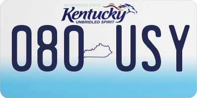 KY license plate 080USY