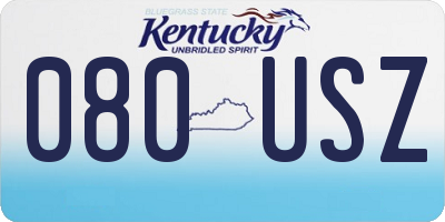 KY license plate 080USZ