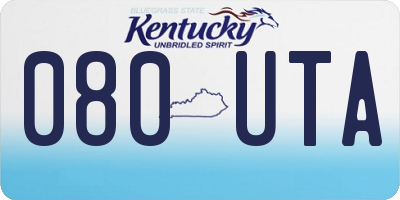 KY license plate 080UTA