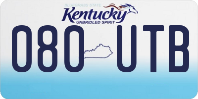 KY license plate 080UTB