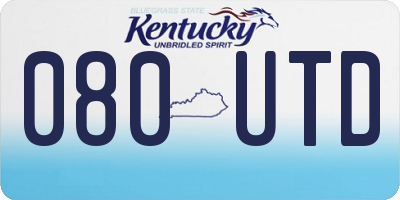 KY license plate 080UTD