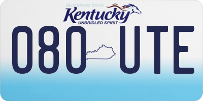 KY license plate 080UTE
