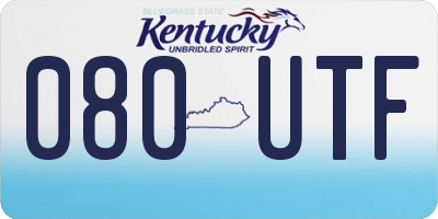 KY license plate 080UTF