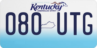KY license plate 080UTG