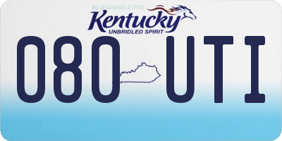KY license plate 080UTI