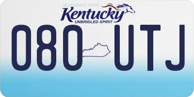 KY license plate 080UTJ