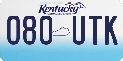 KY license plate 080UTK