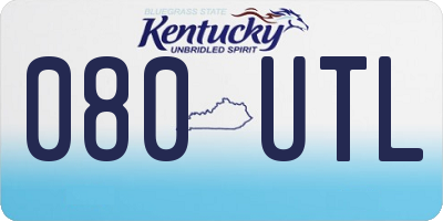 KY license plate 080UTL