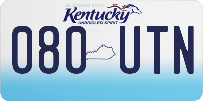 KY license plate 080UTN