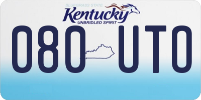 KY license plate 080UTO