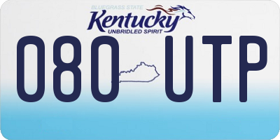 KY license plate 080UTP