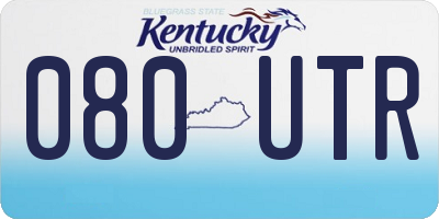KY license plate 080UTR