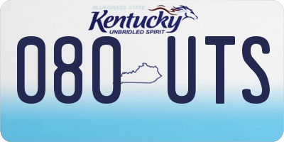 KY license plate 080UTS