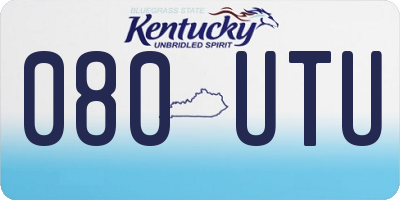 KY license plate 080UTU