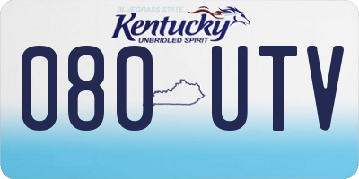KY license plate 080UTV