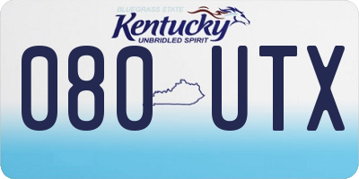 KY license plate 080UTX