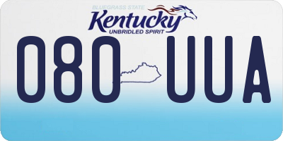 KY license plate 080UUA