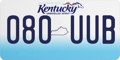 KY license plate 080UUB