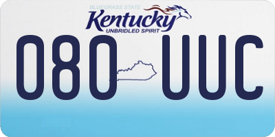 KY license plate 080UUC