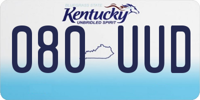 KY license plate 080UUD