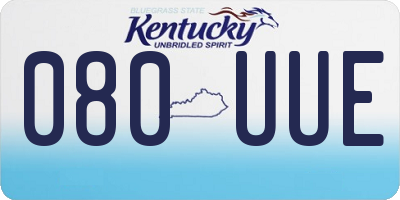 KY license plate 080UUE