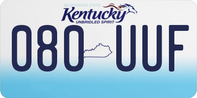 KY license plate 080UUF